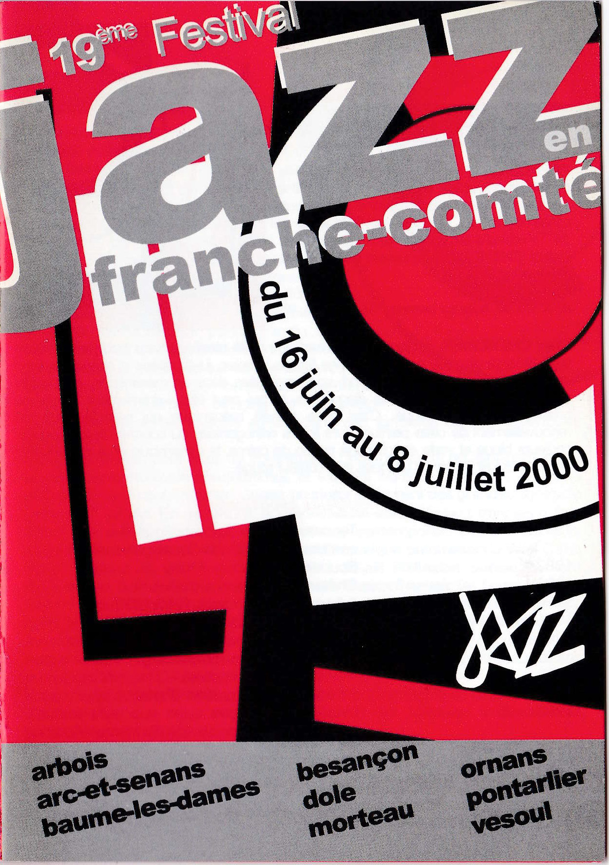Affiche Jazz en Franche-Comté 2000